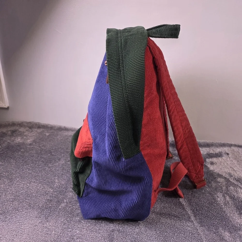 Polo Ralph Lauren Corduroy Colorblock Backpack Blue Red Green Laptop Travel Bag